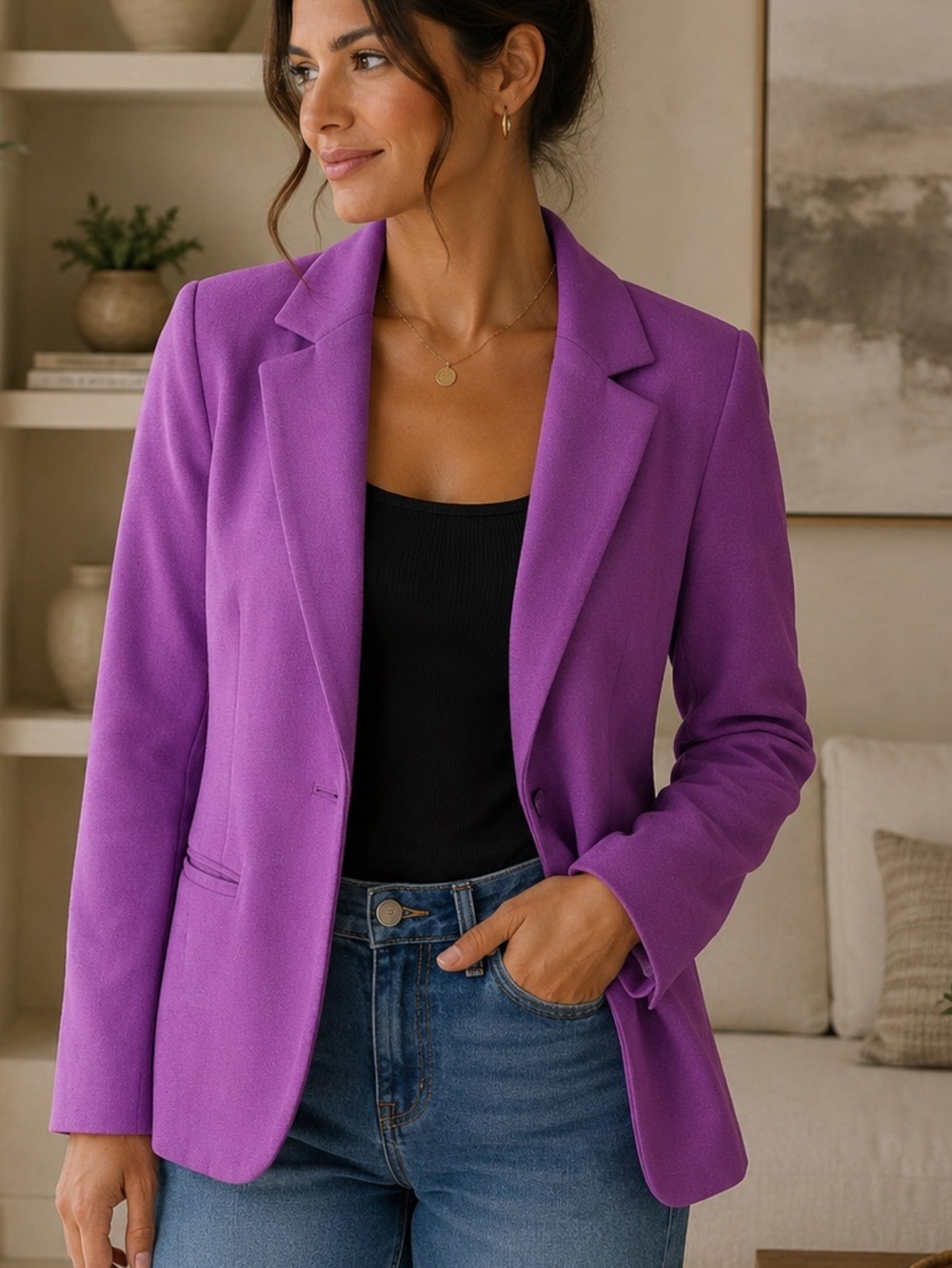 Elie Tahari lilac wool blazer